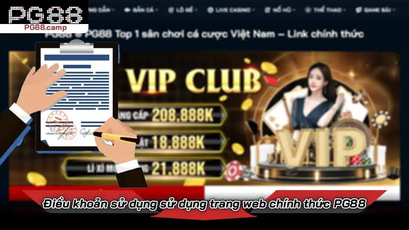 Điều khoản sử dụng sử dụng trang web chính thức PG88