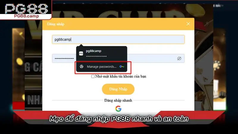 Mẹo để đăng nhập PG88 nhanh và an toàn