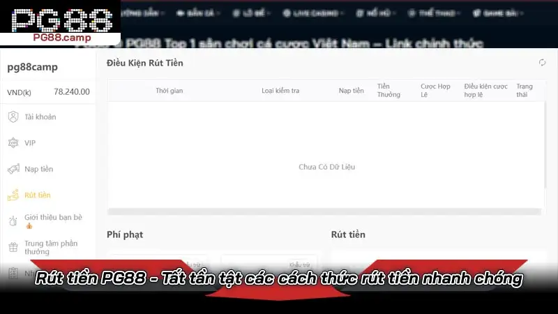 Rút tiền PG88 - Tất tần tật các cách thức rút tiền nhanh chóng